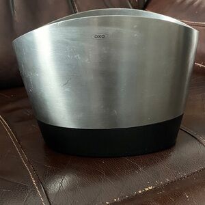 OXO Brushed Steel and Black Utensil Holder